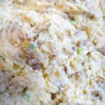 Delicious close up photo of southern mashed potatoes.