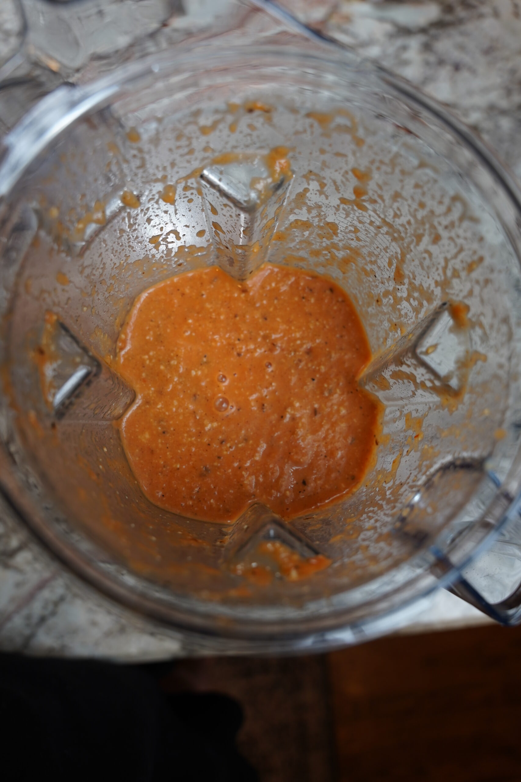 Cinnamon stick removed and all other curry ingredients added to a blender.