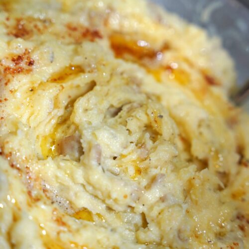Brown butter mashed potatoes completed